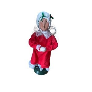 Byers Choice blonde hair red pajama caroling girl figure collective vintage 80s